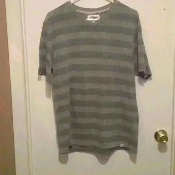 Tops - Unionbay Grey Striped Short Sleeve Tee Pull Over Shirt - Size Medium